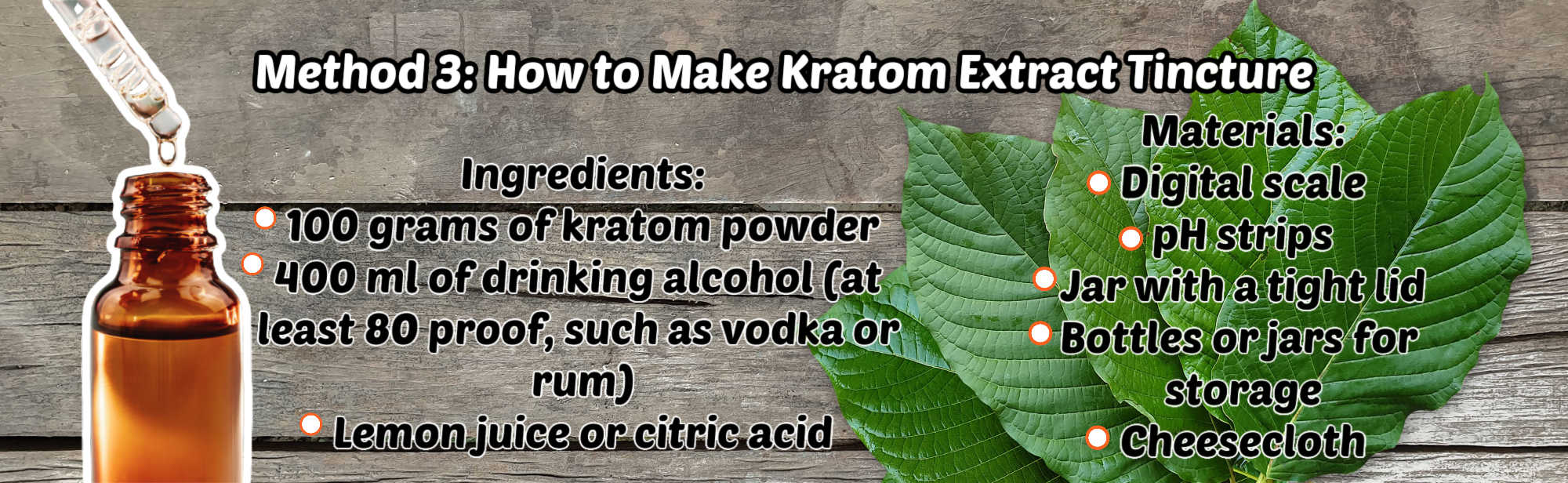 image of how to make kratom extract tincture