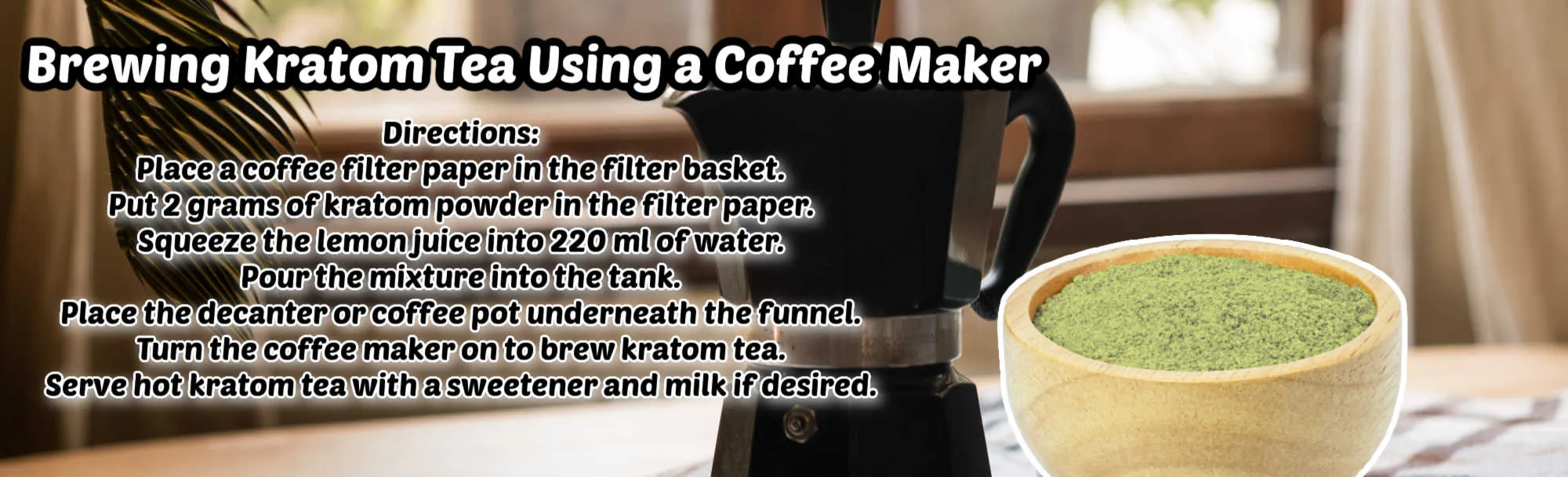 image of brewing kratom tea using a coffee maker