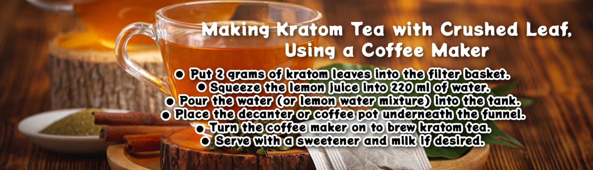 image of making kratom tea with crush leaf using a coffee maker